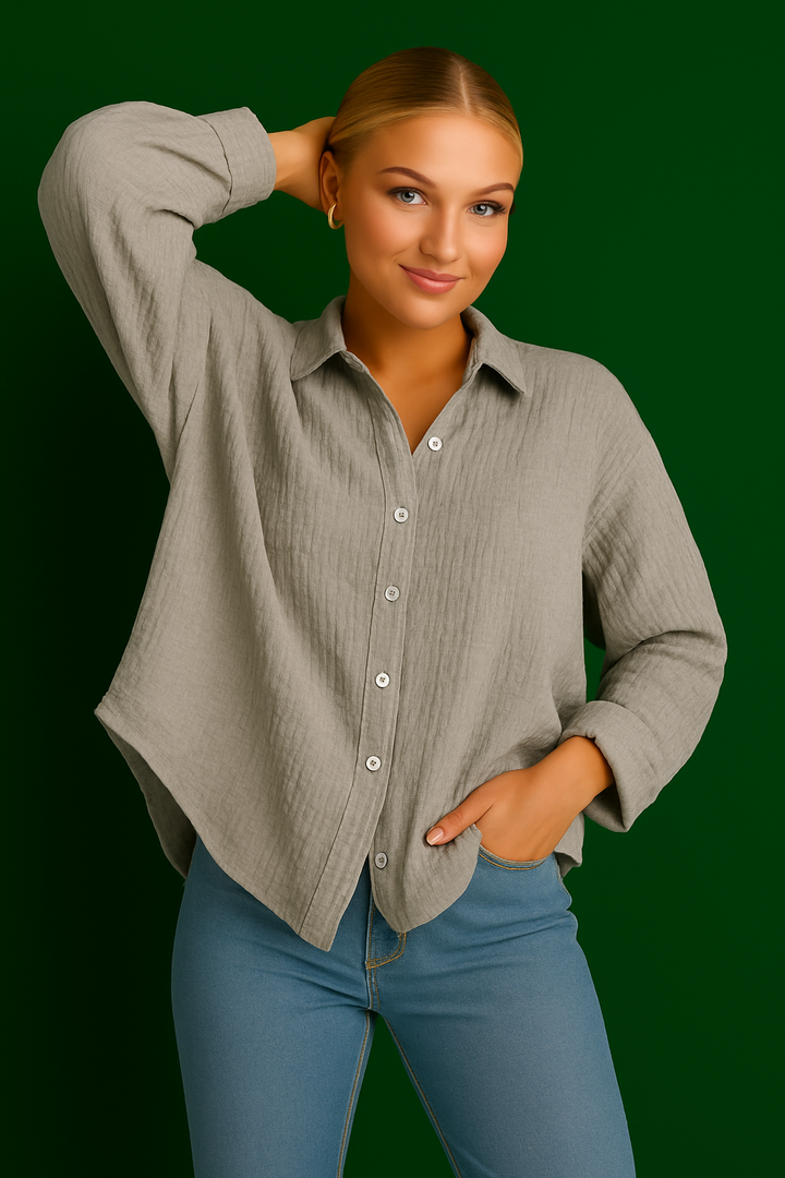 Bluse Musselin, Einheitsgröße 100% Baumwolle Oversize