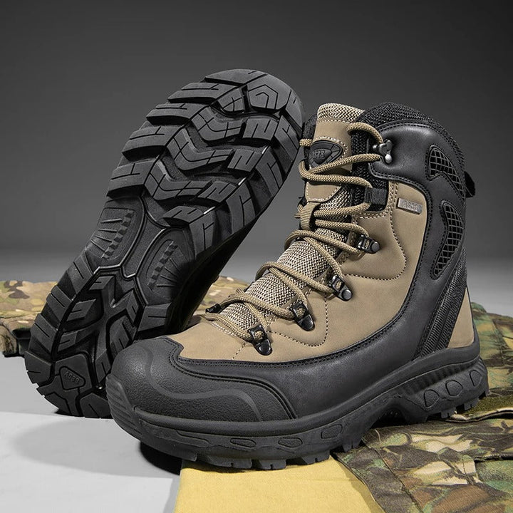 Herren Kampfstiefel Schwarz Größe 42 Wasserdicht Leder für Outdoor und Militär 1