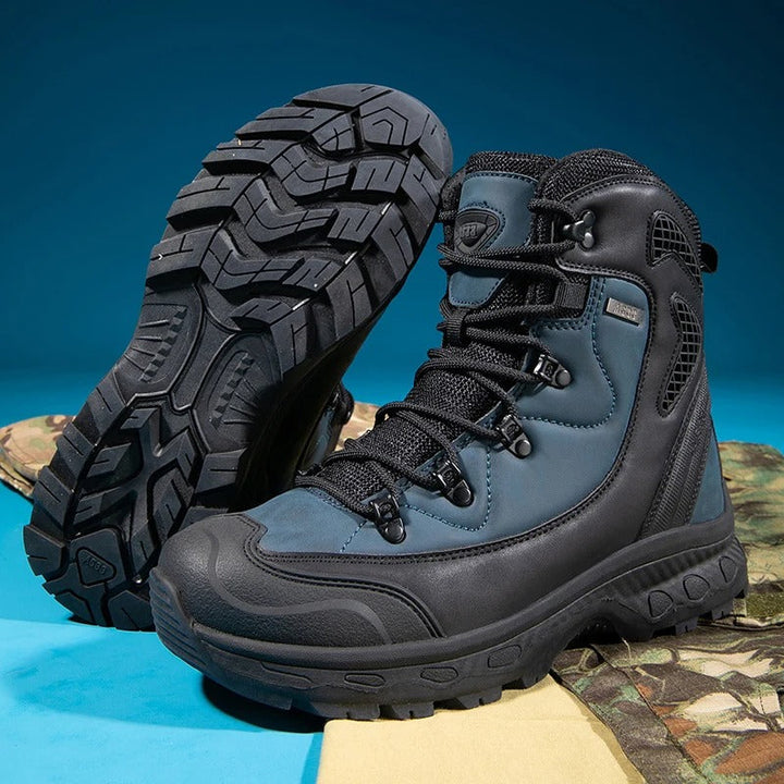 Herren Kampfstiefel Schwarz Größe 42 Wasserdicht Leder für Outdoor und Militär 3