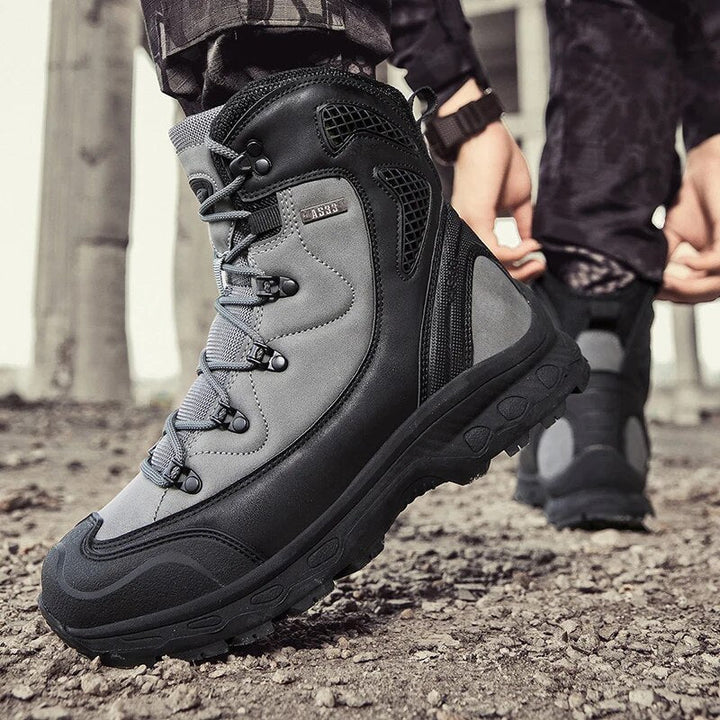 Herren Kampfstiefel Schwarz Größe 42 Wasserdicht Leder für Outdoor und Militär 4