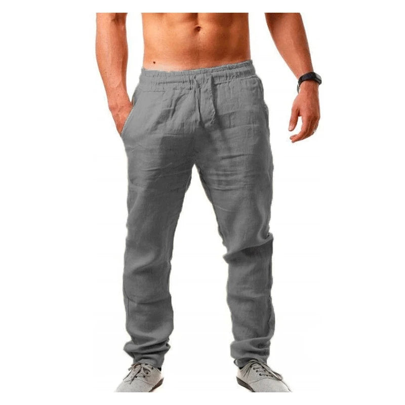 Variant image for Herren Jogginghose aus Baumwolle und Leinen – Bequeme Trainingshose für Sommer in S-4XL, Lockerer Schnitt, Atmungsaktiv-11