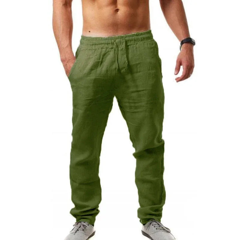 Variant image for Herren Jogginghose aus Baumwolle und Leinen – Bequeme Trainingshose für Sommer in S-4XL, Lockerer Schnitt, Atmungsaktiv-4