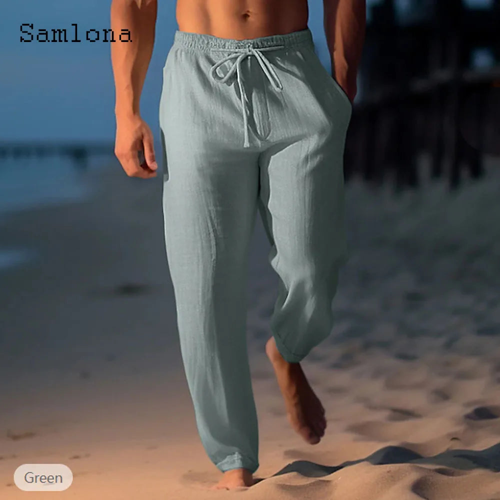 Leichte Freizeit-Hose mit Kordelzug – Modische Knöchelhose in Weiß