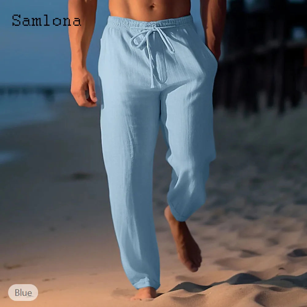 Leichte Freizeit-Hose mit Kordelzug – Modische Knöchelhose in Weiß