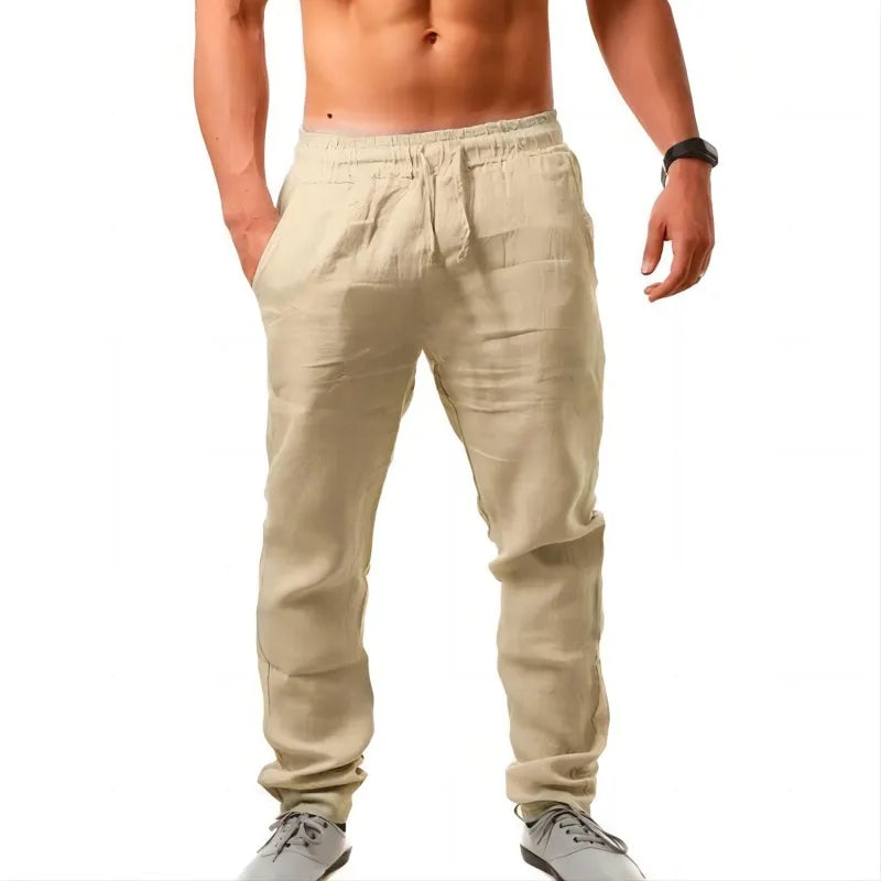 Variant image for Herren Jogginghose aus Baumwolle und Leinen – Bequeme Trainingshose für Sommer in S-4XL, Lockerer Schnitt, Atmungsaktiv-20
