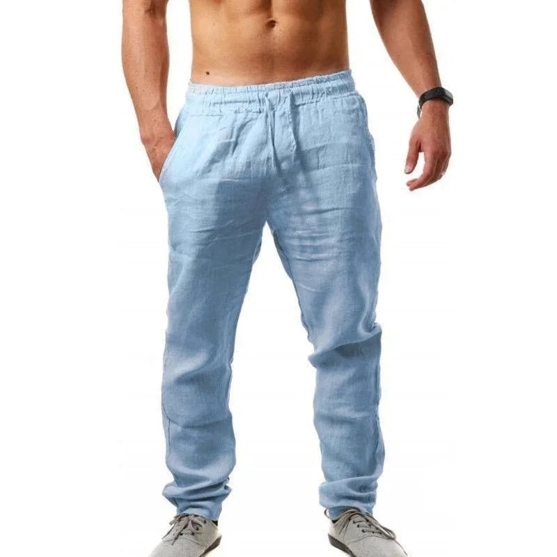 Variant image for Herren Jogginghose aus Baumwolle und Leinen – Bequeme Trainingshose für Sommer in S-4XL, Lockerer Schnitt, Atmungsaktiv-35