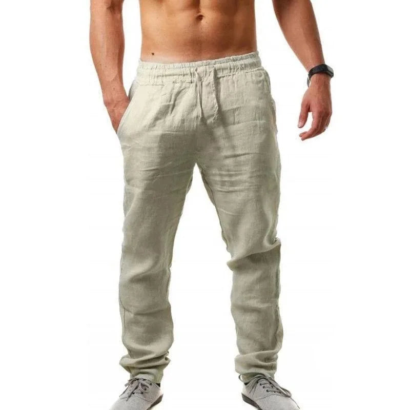 Variant image for Herren Jogginghose aus Baumwolle und Leinen – Bequeme Trainingshose für Sommer in S-4XL, Lockerer Schnitt, Atmungsaktiv-3