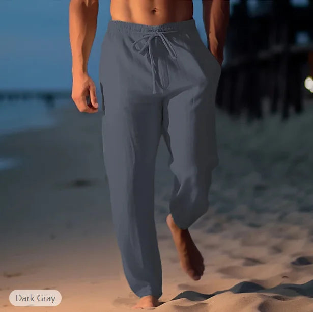 Variant image for Leichte Freizeit-Hose Herren mit Kordelzug – Modische Knöchelhose in Weiß, Plus Größen verfügbar-9