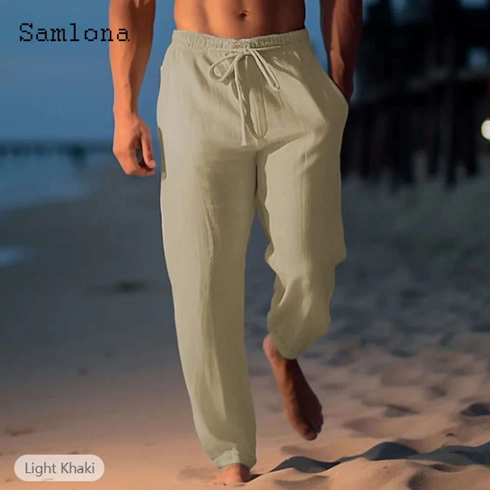 Leichte Freizeit-Hose mit Kordelzug – Modische Knöchelhose in Weiß
