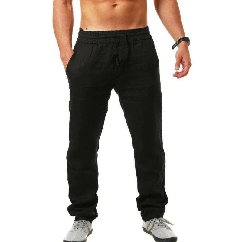 Variant image for Herren Jogginghose aus Baumwolle und Leinen – Bequeme Trainingshose für Sommer in S-4XL, Lockerer Schnitt, Atmungsaktiv-1