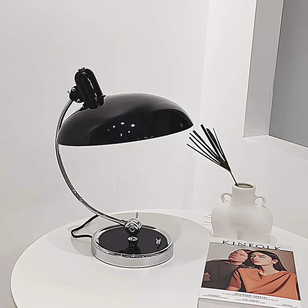Skandinavische Tischlampe mit Minimalistischem Design für Wohnzimmer und Schlafzimmer – Metall und Holz, 30 cm Höhe 0