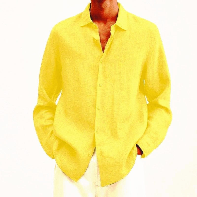Variant image for Herren Leinenhemd Weiß Größe M Atmungsaktiv Sommer Hemd Herren-57