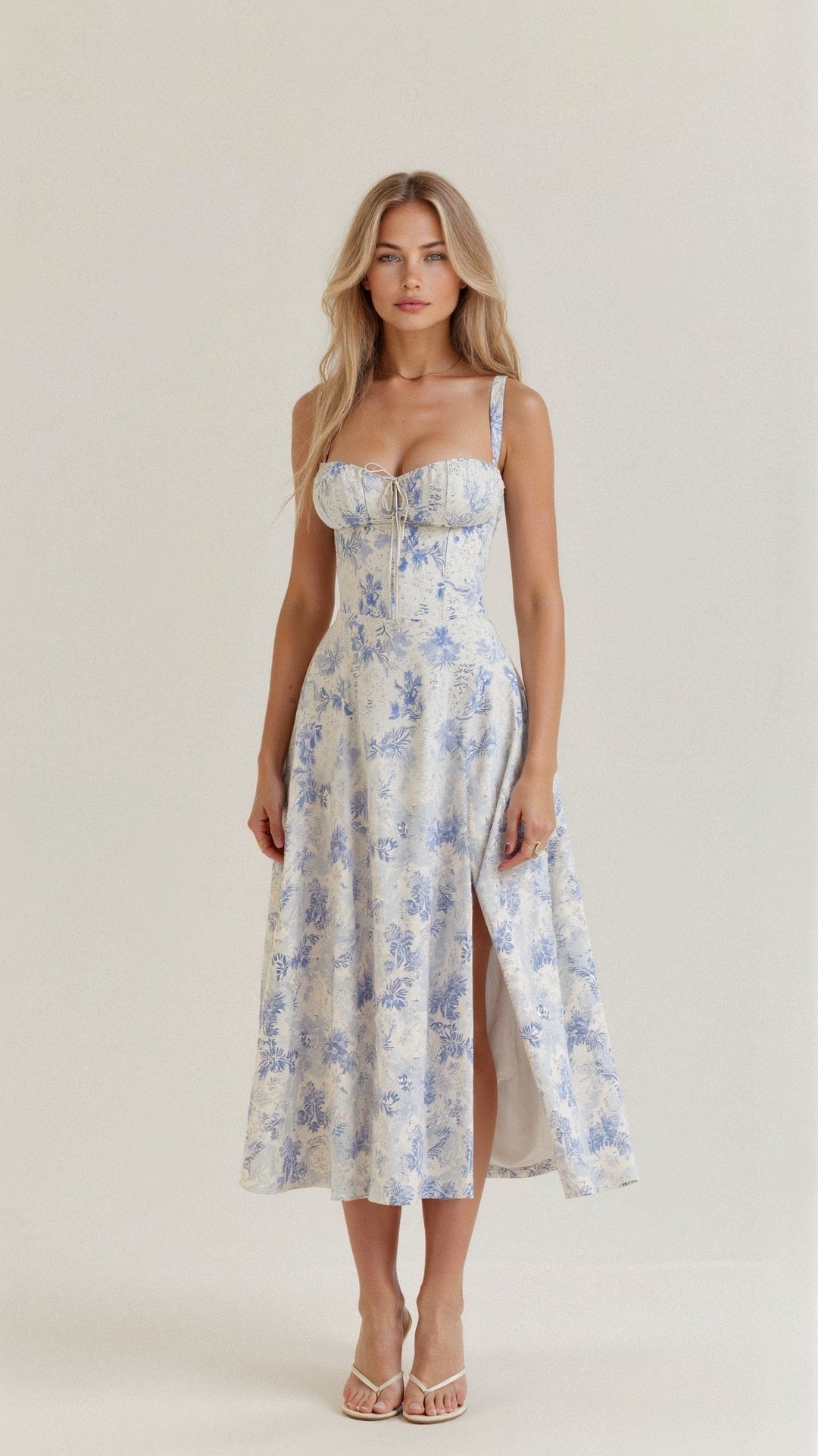 Variant image for Elegantes Kiana Midikleid mit Korsett-Oberteil – Figurbetont, Fließend, Festliches Kleid für Damen, Hochzeitsgast geeignet-16
