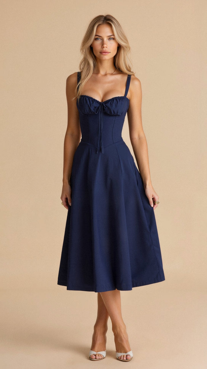 Variant image for Elegantes Kiana Midikleid mit Korsett-Oberteil – Figurbetont, Fließend, Festliches Kleid für Damen, Hochzeitsgast geeignet-36