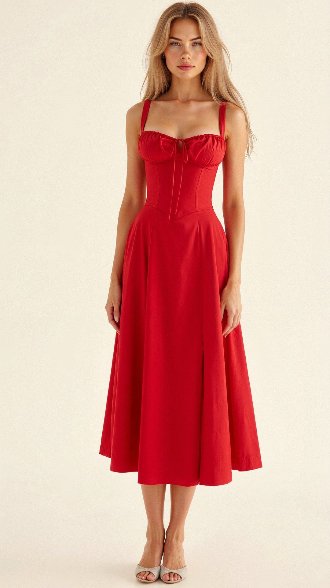 Variant image for Elegantes Kiana Midikleid mit Korsett-Oberteil – Figurbetont, Fließend, Festliches Kleid für Damen, Hochzeitsgast geeignet-26