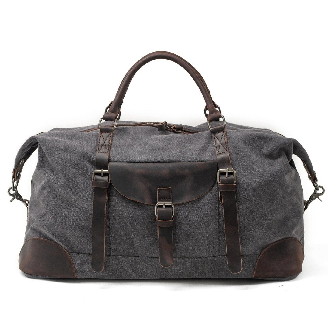 Vintage Reisetasche aus Robuste Segeltuch – Große Weekender Tasche 55x37x28cm für Reisen und Wochenendausflüge